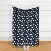 Little Sheep - Pink & Blue Flowers (navy)