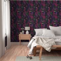 Dark Jungle Birds Tropical Pattern With Birds And Exotic Plants Medium Size