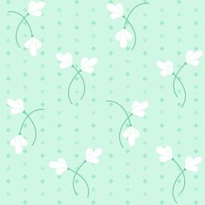 Carrie Floral Toss: Mint Green & White Small Floral