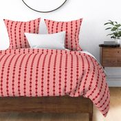 JP4 - Medium - Floating Check Stripes in Rusty Coral on Pale Coral Pastel