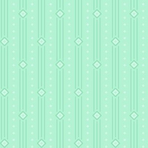 Sally Stripe: Mint Green Thin Stripe, Mint Diamond Stripe