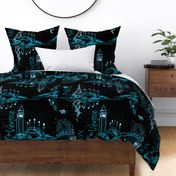 Starry Night Romance | Small | Black + Teal