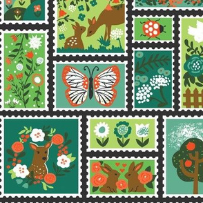 Springtime Stamp Collection, Green Colorway