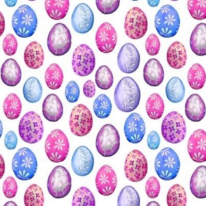 easter eggs in pink and blue 