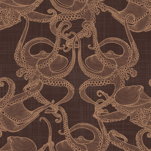 Cephalopod -  Octopi - Caramel & Brown