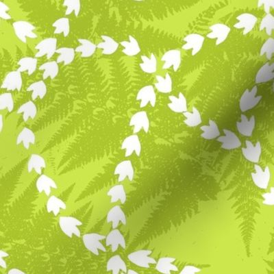 Pikake Lei with fern-yellow green