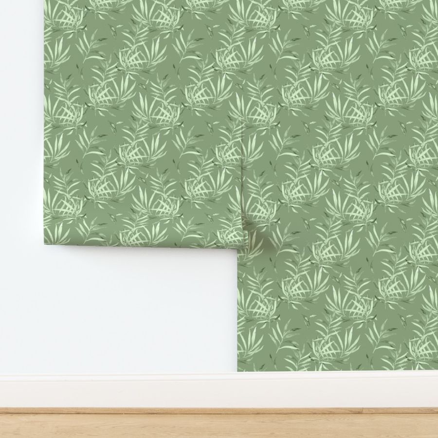 Tropical Foliage| Sage Green Palm|Renee Davis