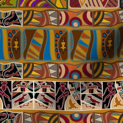 African Patchwork Quilt Desert Color Pattern