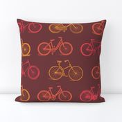 Bicycles in Retro Mod Purple Vintage Bike Design (Large Size Print)