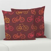 Bicycles in Retro Mod Purple Vintage Bike Design (Large Size Print)