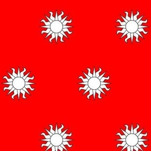 Gules, a sun argent