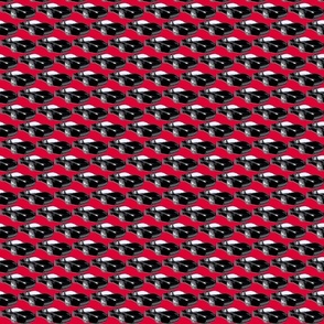 Black sports car on red background - race car fabric