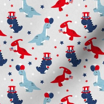 Patriotic Dinos - Stars and Stripes - light grey-  LAD20