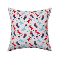 Patriotic Dinos - Stars and Stripes - light grey-  LAD20