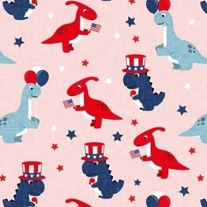 Patriotic Dinos - Stars and Stripes - pink- LAD20