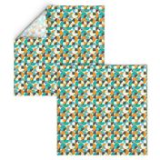 Teal and Yellow Vintage Geometry