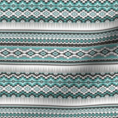 Aztec Rows in Green Tiny Small 25% Smaller 