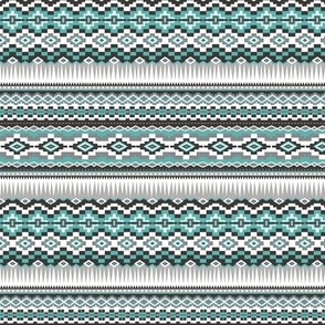 Aztec Rows in Green Tiny Small 25% Smaller 