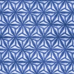 Blue Textured Geometric Triangle Hexagon Pattern