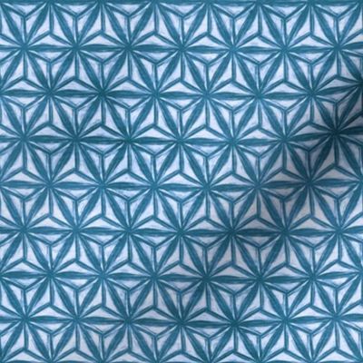 Teal Textured Geometric Triangle Hexagon Pattern
