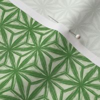 Jade and Bamboo Textured Geometric Triangle Hexagon Pattern