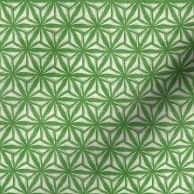 Jade and Bamboo Textured Geometric Triangle Hexagon Pattern