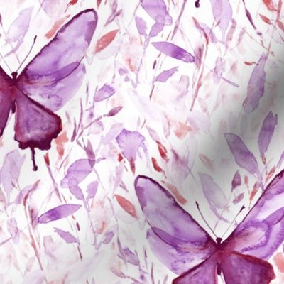 watercolor butterfly purple saturday