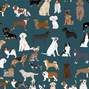dogs dark navy blue dog fabric lots of breeds cute dogs best dog fabric best dogs cute dog breed design dog owners will love this cute dog fabric