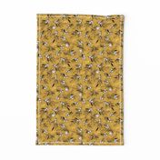 Mustard Woodland Berry Quilt Fabric