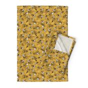 Mustard Woodland Berry Quilt Fabric