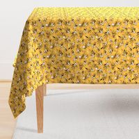 Mustard Woodland Berry Quilt Fabric