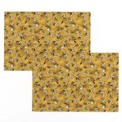 Mustard Woodland Berry Quilt Fabric