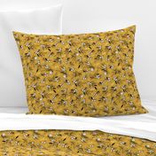 Mustard Woodland Berry Quilt Fabric