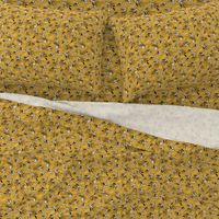 Mustard Woodland Berry Quilt Fabric