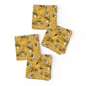 Mustard Woodland Berry Quilt Fabric