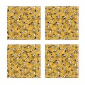 Mustard Woodland Berry Quilt Fabric