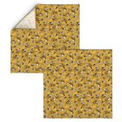 Mustard Woodland Berry Quilt Fabric