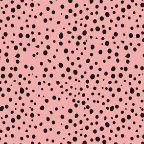 Hand drawn polka dot on pink