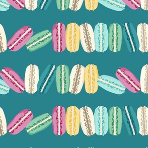 Bright Macarons on Teal