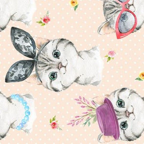 Kitty Chic (blush dot) LARGER scale, ROTATED