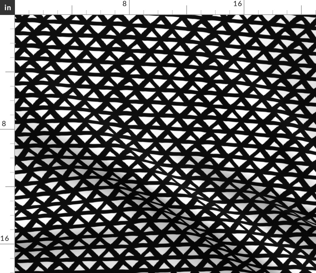 New boho indian summer minimal abstract geometric triangles aztec mudcloth design monochrome black and white