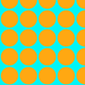 Big Dots in Aqua and Orange