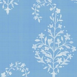 WOVEN Painted Paisley Cerulean and Cream