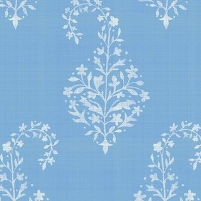 WOVEN Painted Paisley Cerulean and Cream