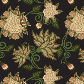 Art nouveau floral | black