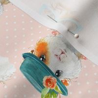 Guinea Pig Chic (baby pink dot) MEDIUM scale, ROTATED