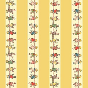 PAPER DOLL STRIPE SMALL -  PAPER DOLL COLLECTION (YELLOW)