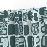 Scandi daisy blocks - mint and pine