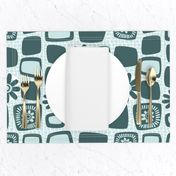 Scandi daisy blocks - mint and pine