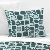 Scandi daisy blocks - mint and pine